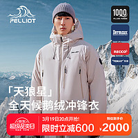 伯希和（Pelliot）【天狼星】1000蓬羽绒冲锋衣鹅绒男女专业滑雪登山服11340139白2X