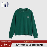 Gap女装冬季款LOGO纯棉时尚长袖T恤836230宽松休闲上衣