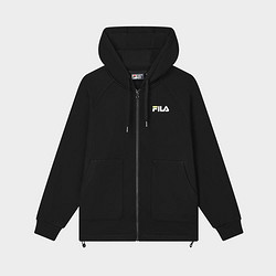 FILA 斐乐 女装女式外套女士时尚休闲简约宽松百搭连帽针织长袖外套