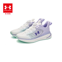 UNDER ARMOUR 安德玛 童鞋中性旋钮科技跑鞋儿童缓震耐磨网面休闲鞋户外运动鞋 紫色 37.5码