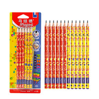 马培德Maped 像素风铅笔 小学生练字笔 三角易抓握矫正握姿儿童铅笔卡通高颜值文具圣诞礼物 -12支装