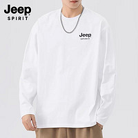 JEEP SPIRIT JEEP/吉普春秋季纯棉男士长袖T恤衫修身休闲圆领百搭打底衫上衣服