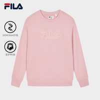 FILA斐乐卫衣男2024秋季加绒套头圆领女宽松针织运动上衣 【常规款】藕橘粉-LP 175/96A/L