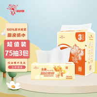 金鱼牌 GOLD FISH厨房抽纸 75抽*3包 双层加厚 食品接触级 吸水吸油 75抽*3包