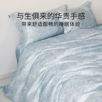 SILKUEEN/蚕花娘娘轻奢印花重磅真丝套件床品100桑蚕丝真丝四件套