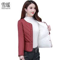 雪暖秋冬棉服女短款修身内胆加绒加厚棉袄装中老年保暖外套
