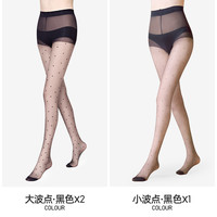 HZ黑色波点丝袜防勾丝高透黑丝复古波点黑丝袜波点空气黑丝连裤袜 复古波点连裤袜【155~180cm 90~145斤】