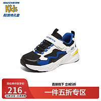 SKECHERS 斯凯奇 男童女童运动鞋儿童撞色透气大童魔术贴跑鞋405251L