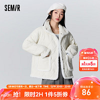 Semir 森马 女士棉服 薄款肌理立领菱格外套