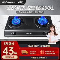 WEILI 威力 WLT2煤气灶双灶家用节能燃气灶台式液化天然气大火猛火炉灶具