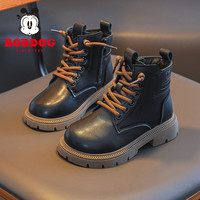 BoBDoG巴布豆童鞋女童马丁靴加绒冬季冬季英伦风棉靴男儿童靴子