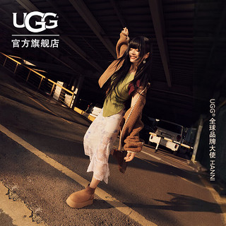 UGG 秋季新款女士舒适时尚厚底休闲雪地靴1168170CHE|栗色42