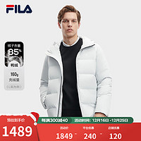 FILA 斐乐 男士羽绒服基础休闲舒适保暖连帽上衣 幻影灰-GY 170/92A/M