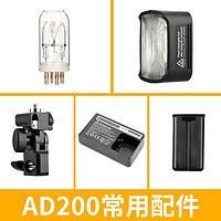 Godox 神牛 AD200/200pro外拍闪光灯灯头充电器灯管蜂巢滤色片柔光箱附件