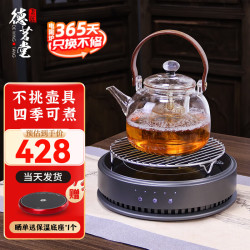 德茗堂 猫眼4代plus家用电陶炉煮茶器养生煮茶炉套装小型大功率蒸煮 猫眼四代plus 赠：圣裔壶4代 1000ml