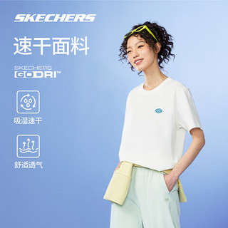 斯凯奇（Skechers）夏季男女同款透气速干针织短袖T恤衫 兰花紫色/01X5 XXL