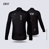 CRST冬季公路自行车训练夹克抓绒上衣防风保暖软壳长袖骑行服男女 黑色 M