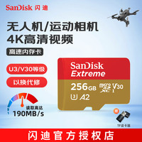 闪迪（SanDisk）高速内存卡TF适用手机大疆无人机pocket3运动相机switch行车记录仪监控摄像头V30存储卡 256G 读190MB/S A2 4K拍摄 190MB 256G