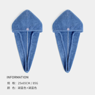 SANLI 干发帽 吸水速干擦头发毛巾包头巾浴帽女长发干发 湖蓝色+湖蓝色