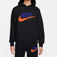 NIKE 耐克 卫衣男装2024春秋款运动服加绒保暖连帽套头衫FN3105-063 FN3105-010黑色内里加绒 XL