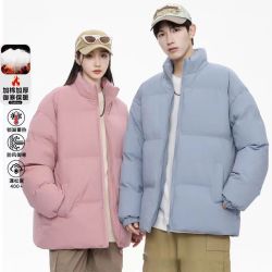 2024秋冬季新款潮流时尚棉服宽松立领棉衣美式复古面包服外套百搭