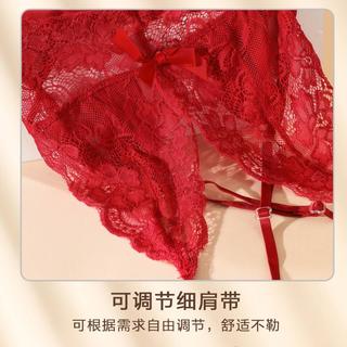 透视蕾丝大露背镂空夏季感家居睡衣吊带交叉美背半透网纱女睡裙