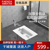 FAENZA 法恩莎 厕所蹲便器式冲洗阀蹲厕开关家用延时阀卫生间一体冲水阀