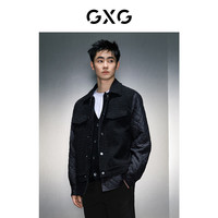 GXG男装 商场同款假两件小香风翻领夹克 23年冬季新款GEX12127814
