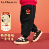 LA CHAPELLE MINI拉夏贝尔儿童加绒裤子拜年服男女童秋冬保暖新年衣服外穿蛇年长裤