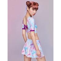 速比涛 全新水星女子俏皮芭蕾舞裙短袖分体泳裙