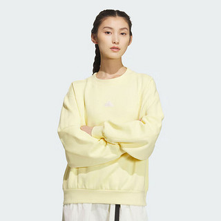 adidas 阿迪达斯 女子 LOGO CREW 运动卫衣/套头衫 JJ3569 米黄 XL