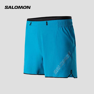 salomon 萨洛蒙 男款 户外运动轻便透气快干跑步越野短裤 SENSE AERO 5' SHORTS 深孔雀蓝 C21808 M