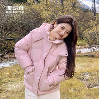 波司登24冬季女短款廓形显瘦时尚休闲防水防油防污连帽羽绒服