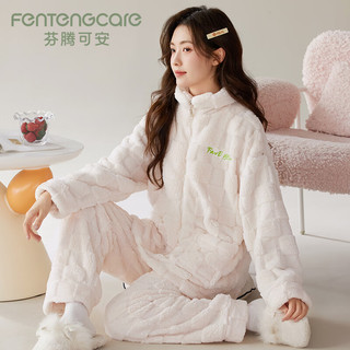 芬腾可安（FENTENGCARE）睡衣男士珊瑚绒女秋冬季加厚款法兰绒保暖家居服9505女 XL