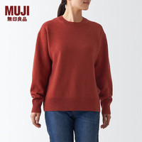 無印良品 MUJI(無印良品 )女式 美利奴羊毛中针距圆领毛衣长袖多彩针织衫女款秋季 BAH11A2A 红色 L (165/88A)