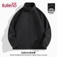 班尼路(Baleno)外套男秋冬季重磅保暖加绒夹克美式简约百搭纯色情侣摇粒绒防风衣