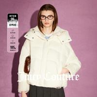 Juicy Couture橘滋【90%白鸭绒】月光独白毛绒拼接连帽女式羽绒服24秋冬