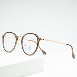 Erilles 金属眼镜架复古眼镜框冷茶金框+ 161非球面镜片