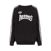 adidas ORIGINALS 棉质保暖 女中大童款透气柔软舒适经典大LOGO长袖儿童卫衣