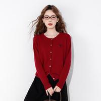 秋季气质温柔女开衫毛衣简约纯色百搭宽松显瘦可外穿女士长袖开衫