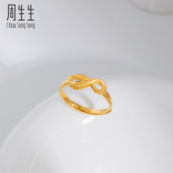 Chow Sang Sang 周生生 足金无尽的爱丝带戒指开口女戒 27924R计价 2.42g