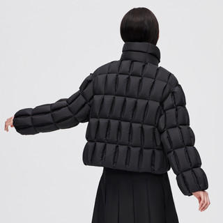 波司登高定时装泡芙短款奢品织立领保暖鹅绒面包羽绒服女士