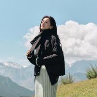 冬季菱格绗缝轻薄哑光小香风羽绒外套女