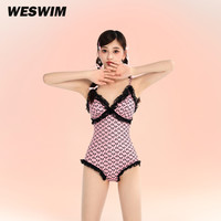 WESWIM泳衣女高级感连体比基尼甜粉性感纯欲桃心温泉海边