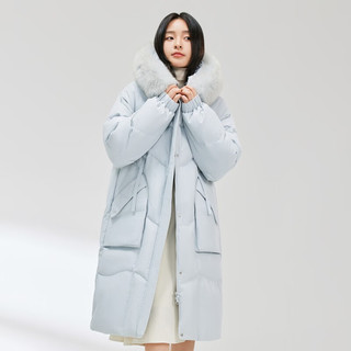 雪中飞 SNOWFLYING【李一桐同款】秋冬新款百搭狐狸毛领廓形保暖鸭绒女士羽绒服