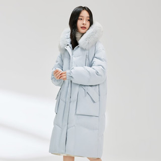 雪中飞 SNOWFLYING【李一桐同款】秋冬新款百搭狐狸毛领廓形保暖鸭绒女士羽绒服