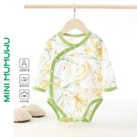 100%纯棉新生婴儿长袖连体包屁衣宝宝打底无骨哈衣爬服春秋款