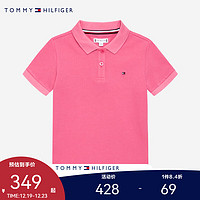 TOMMY HILFIGER 汤米儿童童装纯色休闲男童Polo衫TH2422807GS-002 魅粉色 130/64