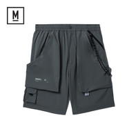 MUSIUM DIV. 男装大口袋裤链纯色宽松运动短裤00035XK