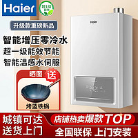 百亿补贴：Haier 海尔 燃气热水器双增压零冷水家用厨房天然气变频一级能效节能速热